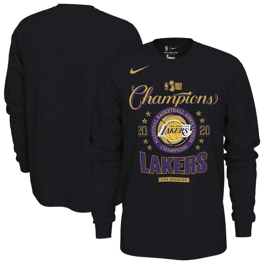 Men's Los Angeles Lakers Nike Black 2020 NBA Finals Champions Locker Room Long Sleeve T-Shirt,We sell and wholesale Men's Los Angeles Lakers Nike Black 2020 NBA Finals Champions Locker Room Long Sleeve T-Shirt on line form chian!